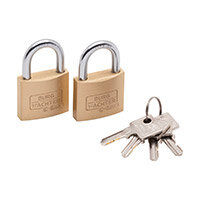 Burg Wachter  Duo 222 40 SB Brass Standard Padlock 2 x 40mm Standard Shackle Keyed Alike Pack of 2