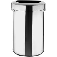 Bolero 'D' Shape Bin with Open Lid Brushed Steel 86Ltr