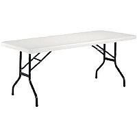Jemini Rectangular Plastic Folding Table 1210x600x740mm White KF72328 Jemini Rectangular Plastic Folding Table 1210x600x740mm White KF72328