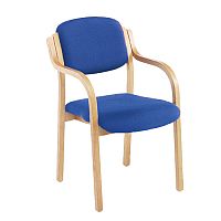 Jemini Wood Frame Reception Side Chair with Arms Blue KF03514 Jemini Wood Frame Reception Side Chair with Arms Blue KF03514