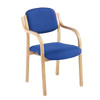 Jemini Wood Frame Reception Side Chair with Arms Blue KF03514