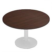 Kito Walnut Meeting Room Round Table White Trumpet Base Dia1200xH725mm Kito Walnut Meeting Room Round Table White Trumpet Base Dia1200xH725mm