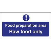 Vogue Food Preparation Area Raw Food Only Sign