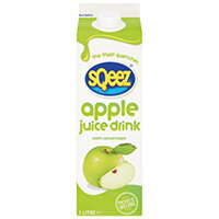 Sqeez Pure Apple Juice Drink 1 Litre Carton (Pack of 12) 800110