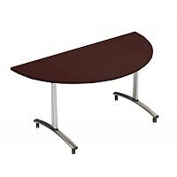 1500mm Semi Circular Flip Top Table On Wheels Dark Walnut Morph Tilt 1500mm Semi Circular Flip Top Table On Wheels Dark Walnut Morph Tilt