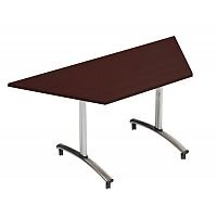 1500mm Trapezoidal Flip Top Table On Wheels Dark Walnut Morph Tilt 1500mm Trapezoidal Flip Top Table On Wheels Dark Walnut Morph Tilt