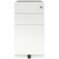 Bisley Slimline Note Mobile Pedetsal - Two Stationery & 1 Filing Drawer - Traffic White