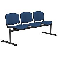 OI Series 3-Seater Bench With Fabric Upholstered Seat Blue E030 OI Series 3-Seater Bench With Fabric Upholstered Seat Blue E030