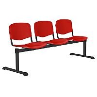 OI Series 3-Seater Bench Plastic Seat Red OI Series 3-Seater Bench Plastic Seat Red