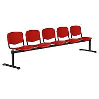 OI Series 5-Seater Bench Plastic Seat Red OI Series 5-Seater Bench Plastic Seat Red