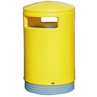 Outdoor Hooded Top Litter Bin 75 Litre Yellow 321774 124497