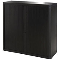 Paperflow Easy Office Cupboard 1 Metre Black/Black with 2 Shelves EE000006