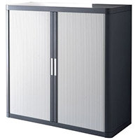 Paperflow Easy Office Cupboard 1 Metre Chrome/Grey with 2 Shelves EE000059