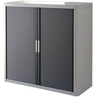 Paperflow Easy Office Cupboard 1 Metre Grey/Chrome with 2 Shelves EE000060