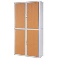 Paperflow Easy Office Cupboard 2 Metres Grey/Beech with 4 Shelves EE000017