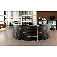 Circular Reception Unit Wenge Finish Glass Counter Top Luna RD54