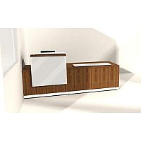 Wooden Reception Desk White Glossy Front RD64