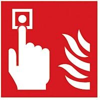 Safety Sign Fire Alarm 100x100mm Self-Adhesive Vinyl