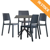 Emi Dining Set Anthracite - Suitable For Indoor & Outdoor Use Emi Dining Set Anthracite - Suitable For Indoor & Outdoor Use
