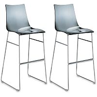 Zebra Antishock Bar Stool With H800mm Chrome Sled Base Translucent Smoked Grey Set of 2 Zebra Antishock Bar Stool With H800mm Chrome Sled Base Translucent Smoked Grey Set of 2