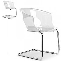Miss B Antishock Chair With Chrome Cantilever Base Transparent Miss B Antishock Chair With Chrome Cantilever Base Transparent