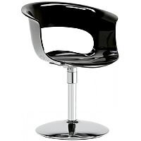 Miss B Twist Antishock Chair With Chrome Revolving Trumpet Base Glossy Black Miss B Twist Antishock Chair With Chrome Revolving Trumpet Base Glossy Black