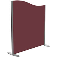 Sprint Eco Freestanding Screen Wave Top W1000xH1100-900mm Wine - With Stabilising Feet