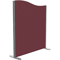 Sprint Eco Freestanding Screen Wave Top W1000xH1200-1000mm Wine - With Stabilising Feet