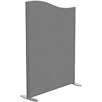 Sprint Eco Freestanding Screen Wave Top W1000xH1400-1200mm Grey - With Stabilising Feet