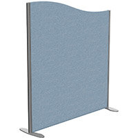 Sprint Eco Freestanding Screen Wave Top W1200xH1300-1100mm Light Blue - With Stabilising Feet