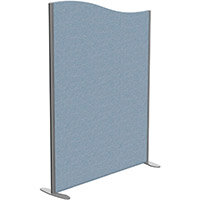 Sprint Eco Freestanding Screen Wave Top W1200xH1600-1400mm Light Blue - With Stabilising Feet