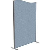 Sprint Eco Freestanding Screen Wave Top W1200xH1800-1600mm Light Blue - With Stabilising Feet