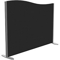 Sprint Eco Freestanding Screen Wave Top W1400xH1100-900mm Black - With Stabilising Feet