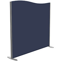 Sprint Eco Freestanding Screen Wave Top W1400xH1400-1200mm Dark Blue - With Stabilising Feet