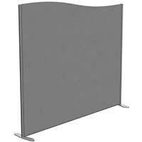Sprint Eco Freestanding Screen Wave Top W1800xH1600-1400mm Grey - With Stabilising Feet