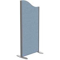 Sprint Eco Freestanding Screen Wave Top W600xH1300-1100mm Light Blue - With Stabilising Feet