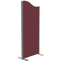 Sprint Eco Freestanding Screen Wave Top W600xH1400-1200mm Wine - With Stabilising Feet