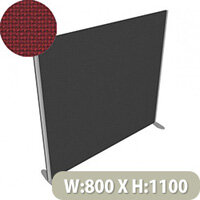 Sprint Eco Freestanding Screen Straight Top W800xH1100mm Wine - With Stabilising Feet
