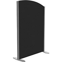 Sprint Eco Freestanding Screen Curved Top W800xH1200-1000mm Black - With Stabilising Feet