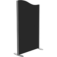 Sprint Eco Freestanding Screen Wave Top W800xH1400-1200mm Black - With Stabilising Feet