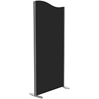 Sprint Eco Freestanding Screen Wave Top W800xH1800-1600mm Black - With Stabilising Feet