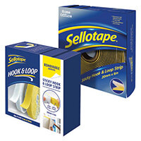 Sellotape Sticky Hook Loop Strip 20mmx6m FOC Removable Hook Loop Strip Sellotape Sticky Hook Loop Strip 20mmx6m FOC Removable Hook Loop Strip