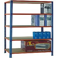 Standard Duty Painted Orange Shelf Unit Blue W900xD300xH2000mm 378966