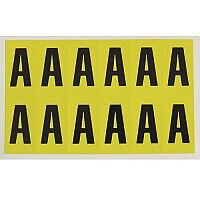 Adhesive Label Bin Sticker Letter A H19xW14mm 36 Characters Per Sheet Black Text On Yellow