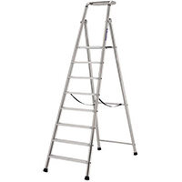 Extra Heavy Duty Aluminium 8 Step Ladder Platform Height 1.91M Closed Height 2.92M Capacity 350Kg 