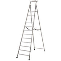 Extra Heavy Duty Aluminium 12 Step Ladder Platform Height 2.85M Closed Height 3.93M Capacity 350Kg