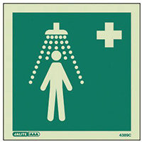 Photoluminescent First Aid Location Sign Emergency Shower HxW 200X200mm