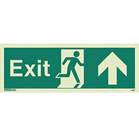 Photoluminescent Exit Sign Exit Arrow Up HxW 150X400mm