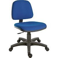 Ergoblaster Medium Back Fabric Upholstered Typist Office Chair Blue Ergoblaster Medium Back Fabric Upholstered Typist Office Chair Blue