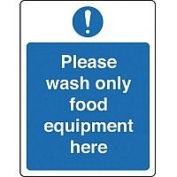 Self Adhesive Vinyl Food Processing And Hygiene Sign Please Wash Only Food Equipment Here Self Adhesive Vinyl Food Processing And Hygiene Sign Please Wash Only Food Equipment Here